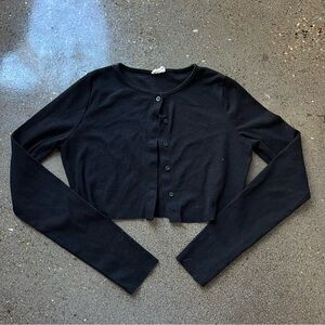 Black Cropped Cardigan